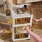 3 Tier Rolling Cart, Utility Cart with Wheels, Plastic Cart with Handle, Tool Cart with Storage Bins, 4 Directions Opening Grocery Cart, Storage Cart with 4 Hook, Heavy-Duty Storage Trolley…
